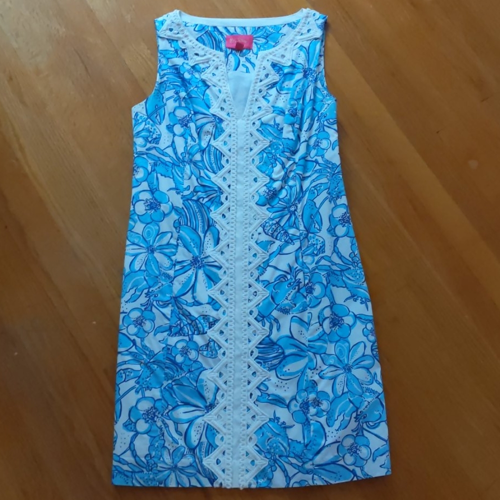 Lilly Pulitzer Jubilee Blue Coronado Crab Dress